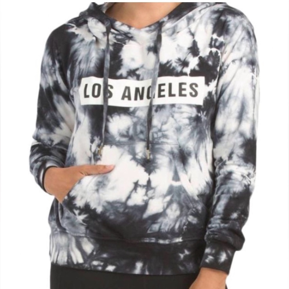 Young Fabulous & Broke Los Angeles Tie-Dye Hoodie Black White S
